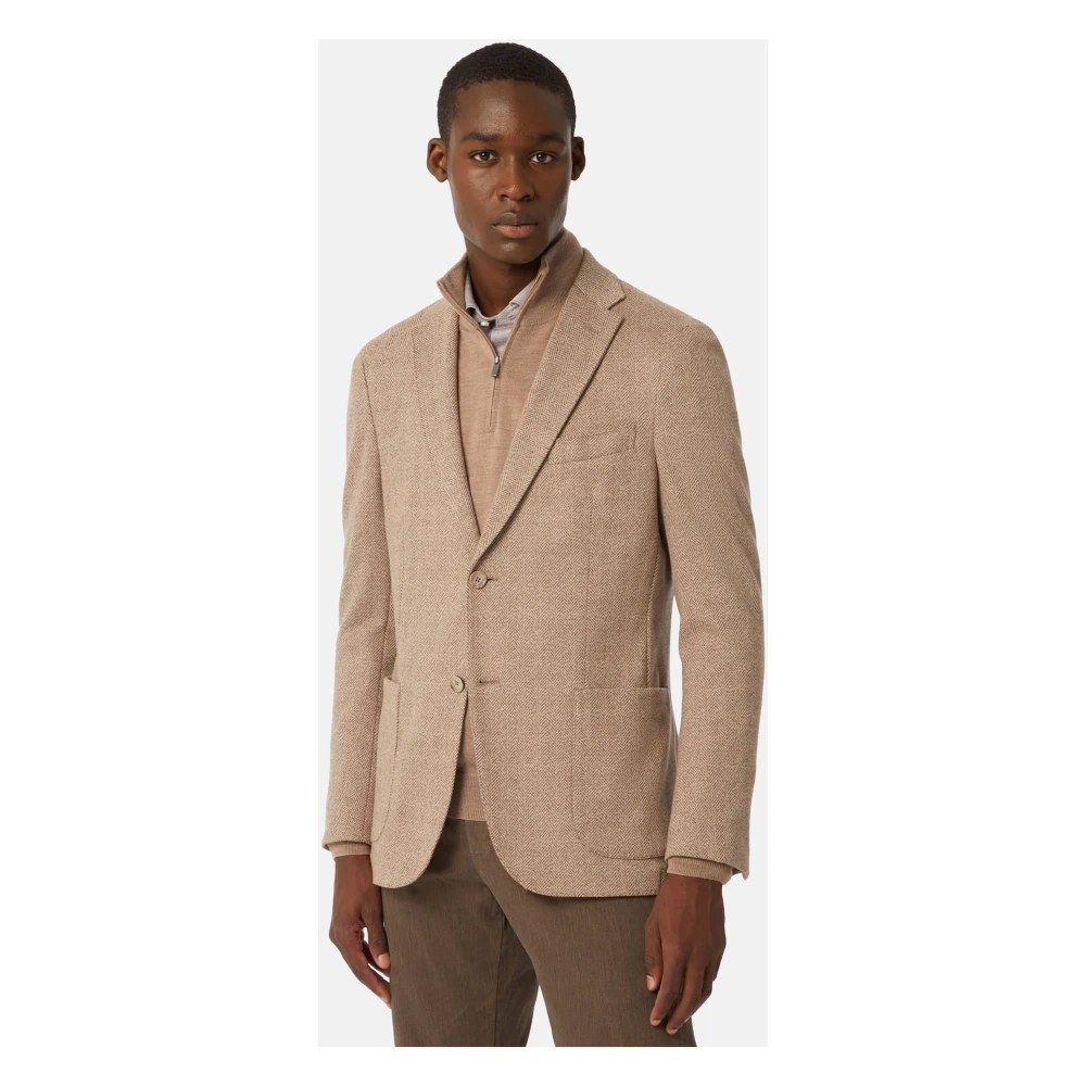 Boggi Milano B Jersey B Katoenmix Jas Beige Heren