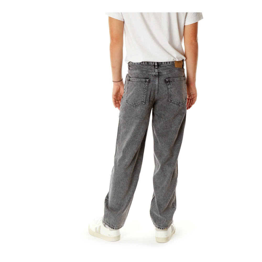 American vintage Baggy Tapered Fit Jeans Gray Heren