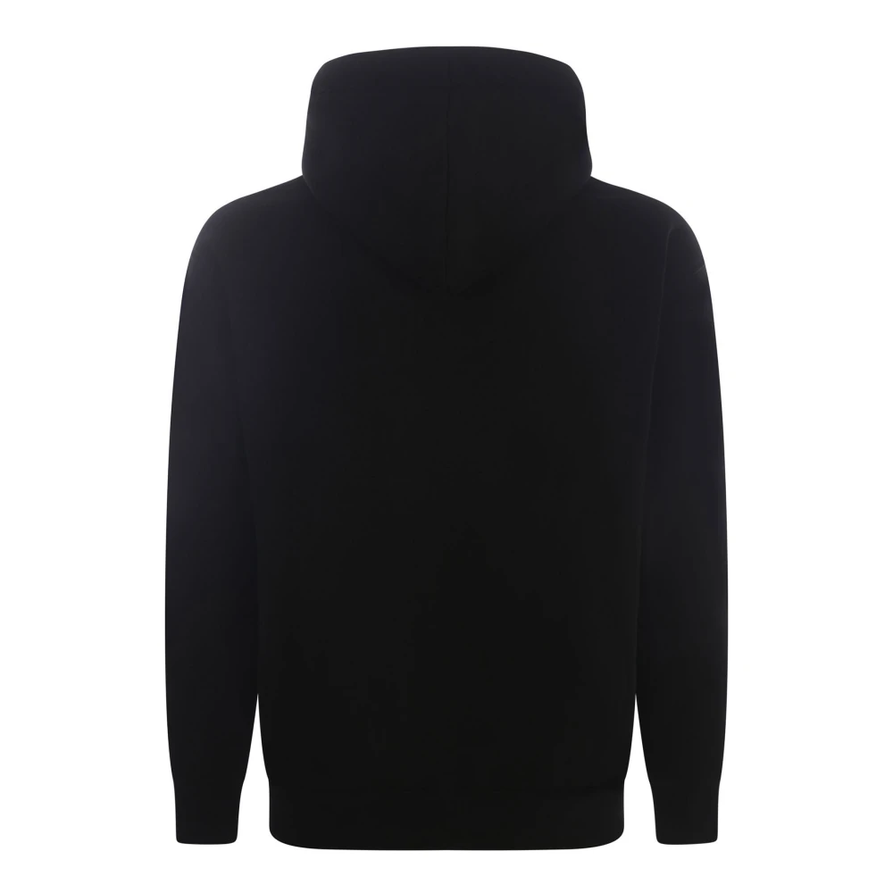Family First Zwarte Katoenmix Sweater met Logo Print Black Heren