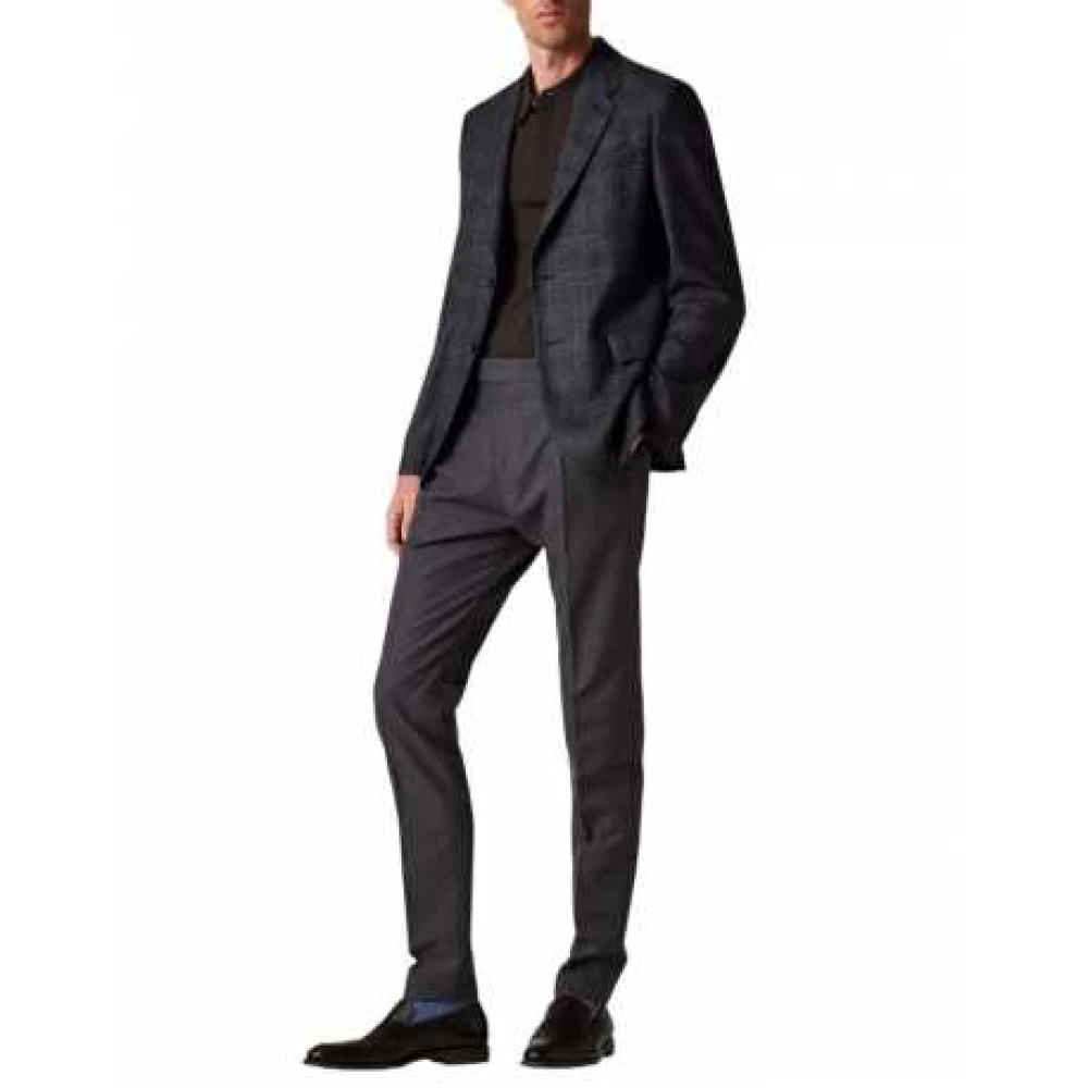 Paul Smith Bruin Blauw Wit Geruit Blazer Blue Heren