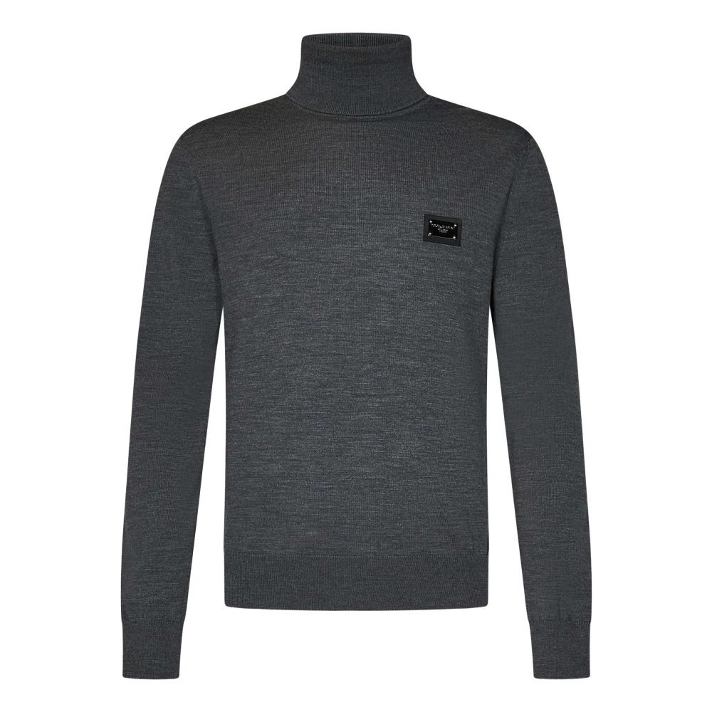 Dolce & Gabbana Men's Gray Turtlenecks, S, Grey Turtleneck Jumper For