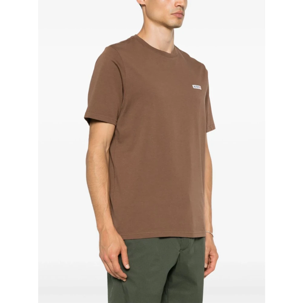 Autry Katoenen T-shirt met Logo Brown Heren