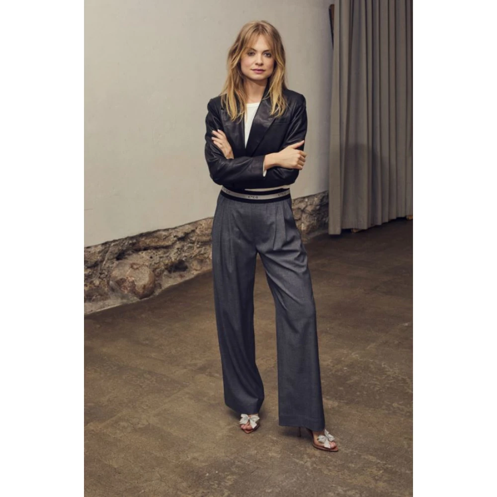 Co'Couture Elegante wijde broek Gray Dames