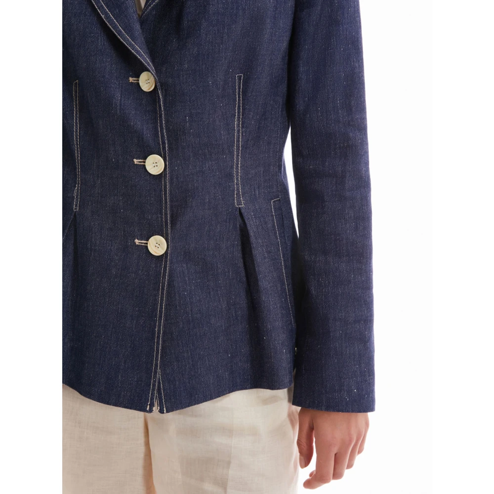 Pennyblack Denim Blazer Set voor Vrouwen Blue Dames