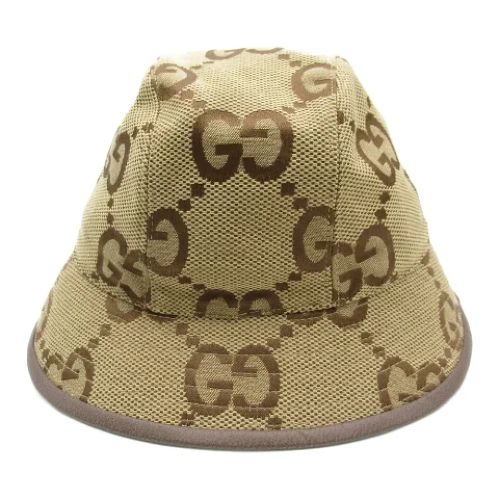 Gucci Vintage Pre-owned Canvas hats Beige Heren