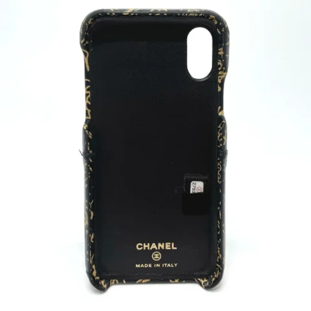 Chanel Vintage Pre-owned Leather home-office Black Dames