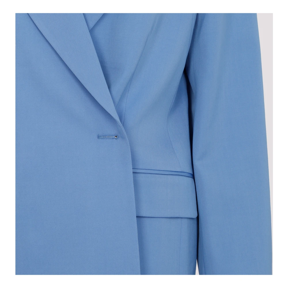 Dries Van Noten Wol Beno Lichtblauw Jack Blue Dames