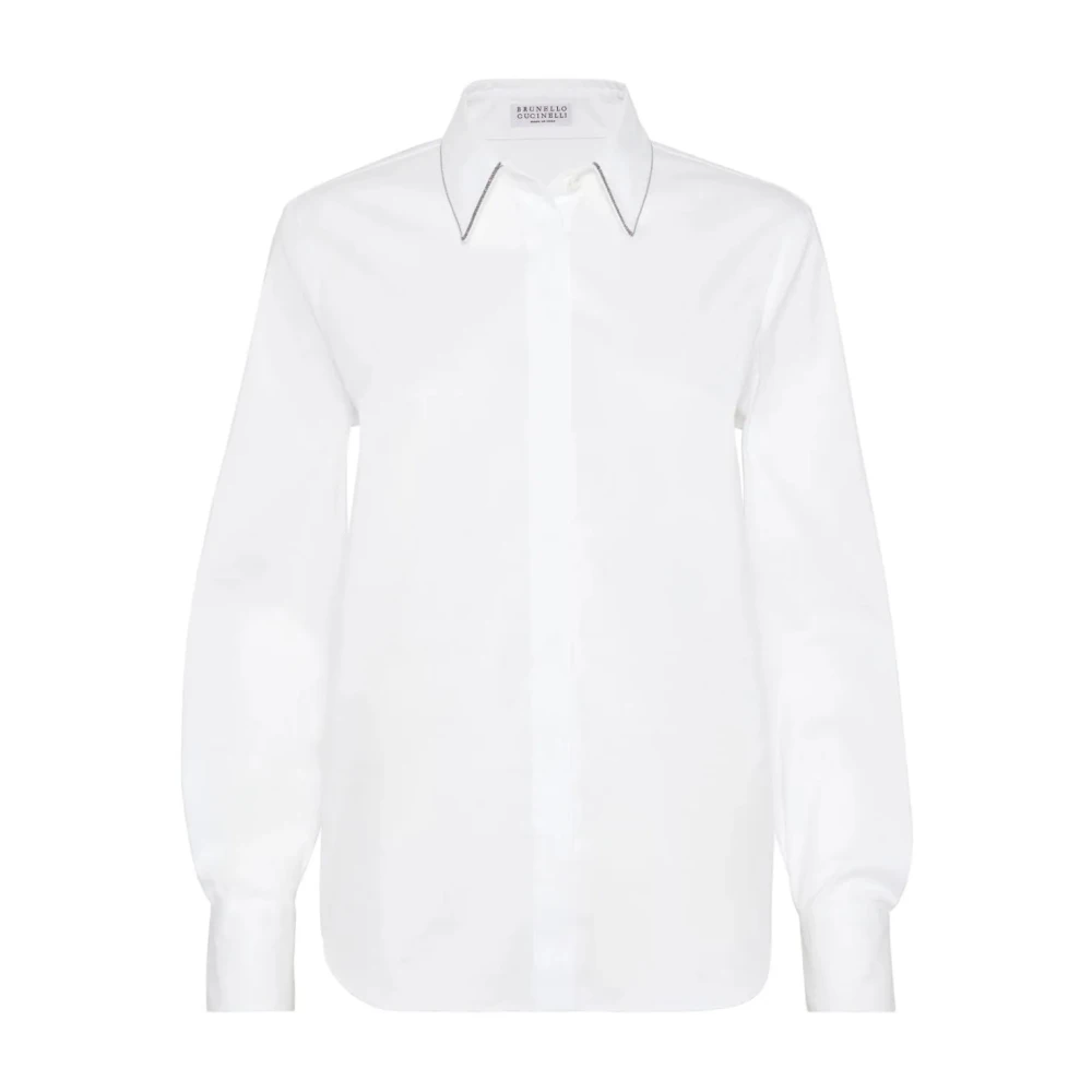 Brunello Cucinelli Women's White Long Sleeve Shirt