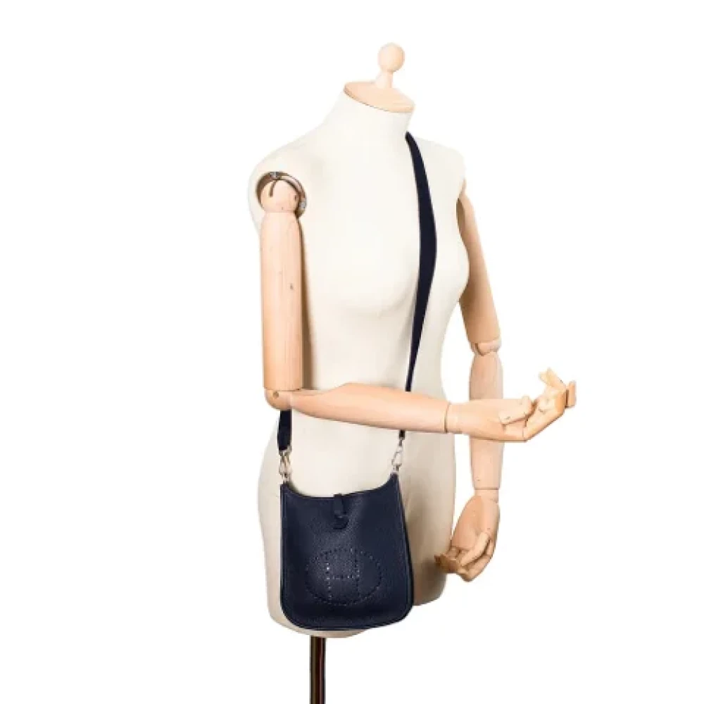 Hermès Vintage Pre-owned Leather shoulder-bags Blue Dames