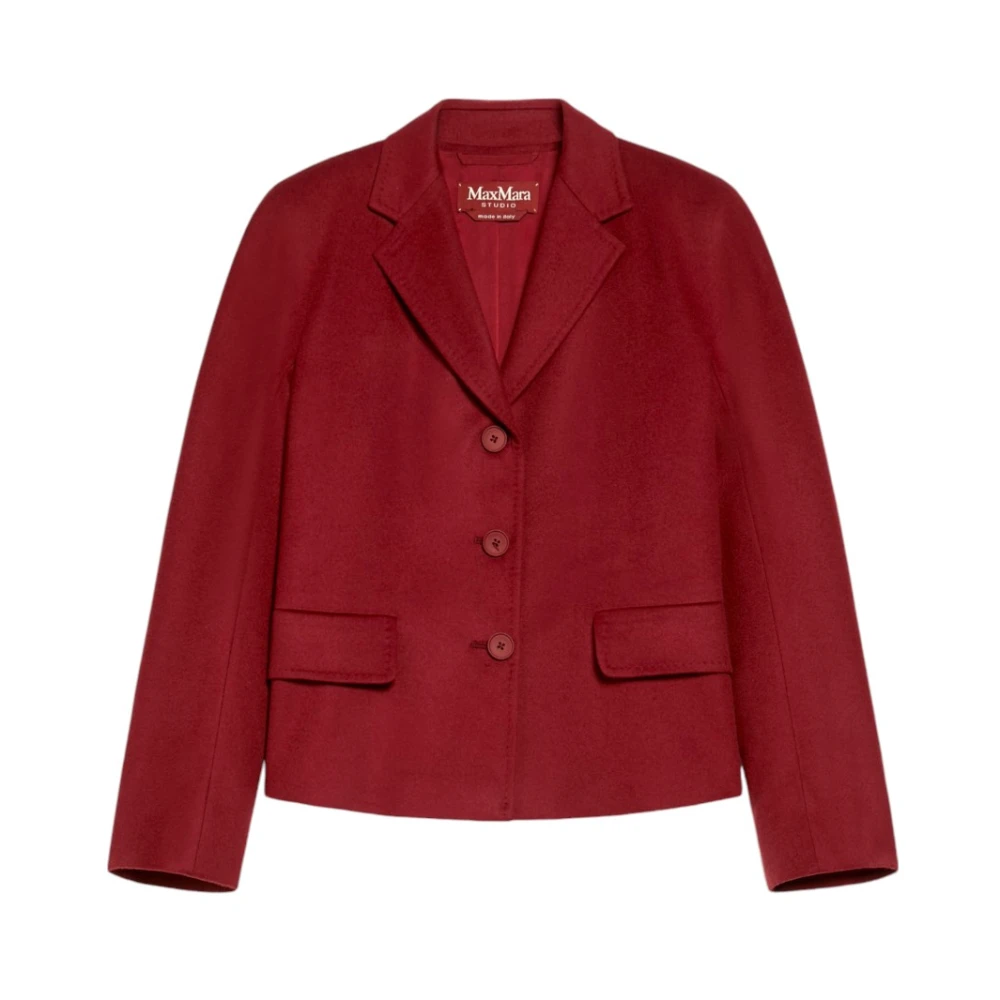 Max Mara Studio Stijlvolle Wollen Jas Red Dames