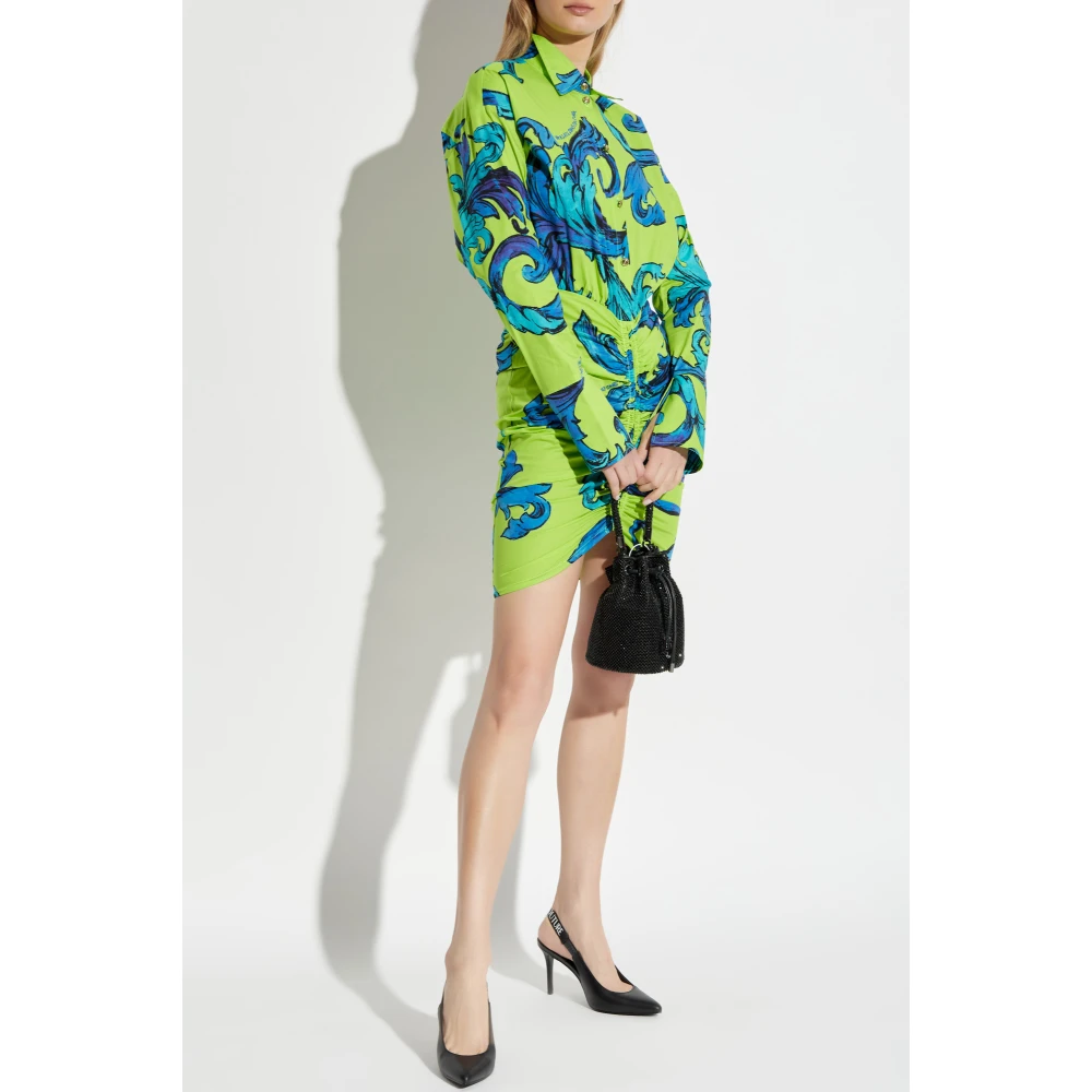 Versace Jeans Couture Jurk met logo Green Dames