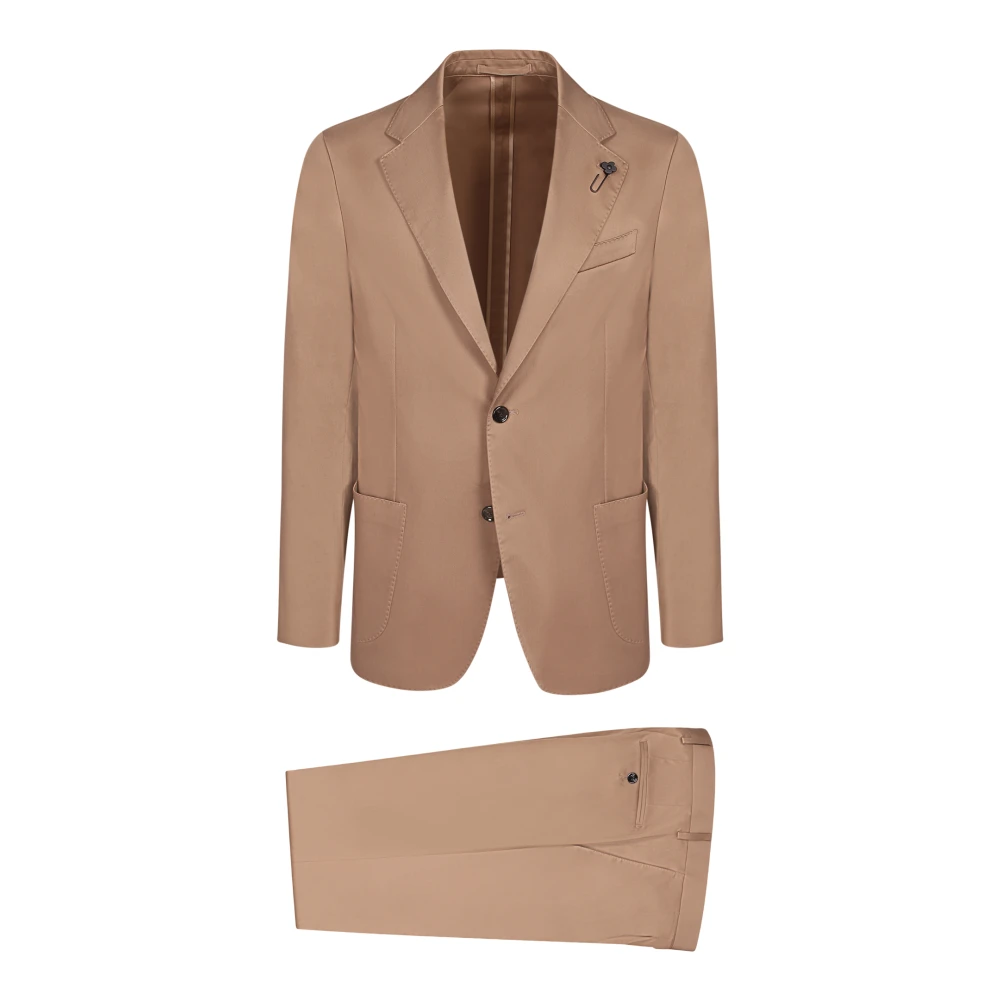 Lardini Men's Beige Single Breasted Suit - Single Breasted Suits - Xl - Suits