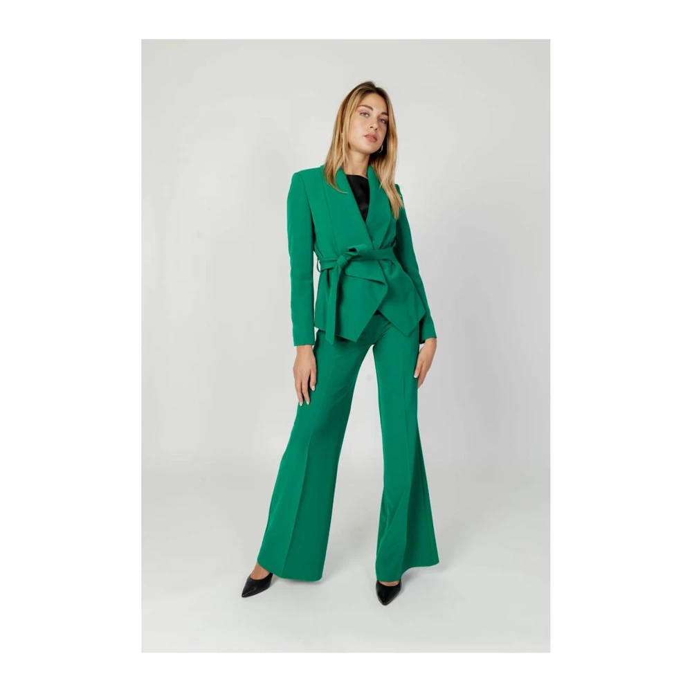 Sandro Ferrone Groene Polyester Blazer Herfst Winter Collectie Green Dames