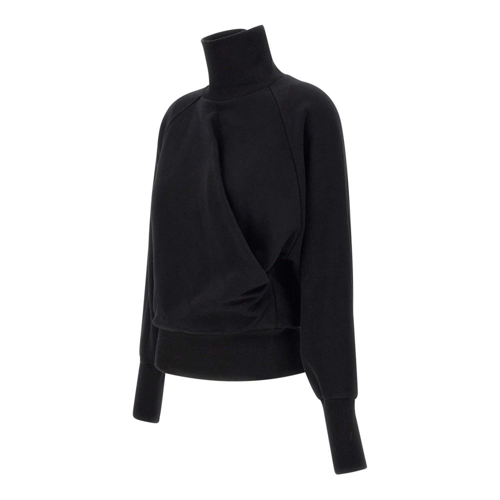 closed Zwarte katoenen sweatshirt met hoge kraag Black Dames