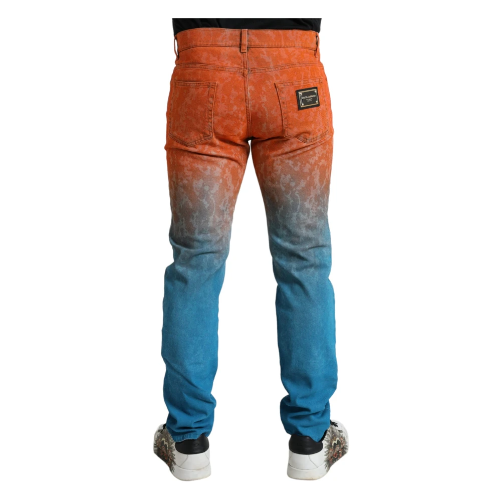 Dolce & Gabbana Elegante Ombre Skinny Denim Jeans Multicolor Heren