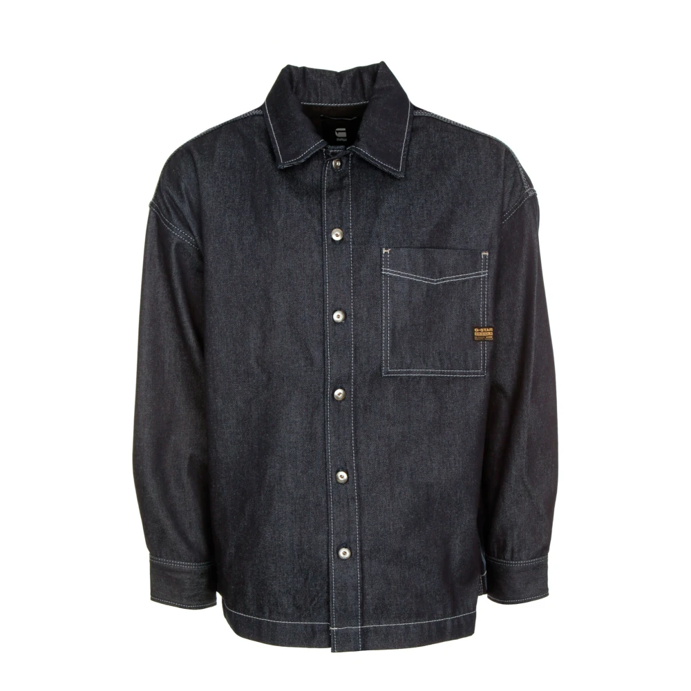 G-Star Oversized Shirt met Klassieke Kraag Blue Heren