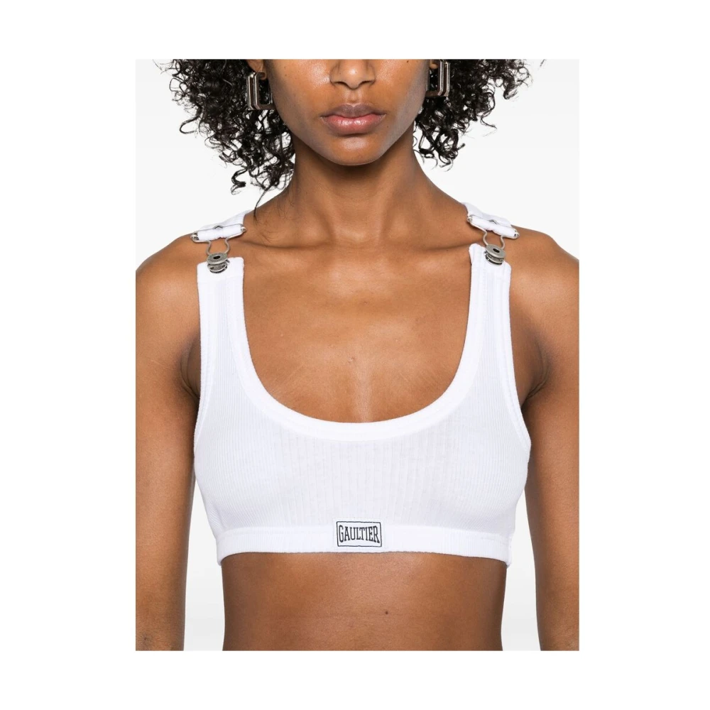 Jean Paul Gaultier Witte Racerback Mouwloze Top White Dames