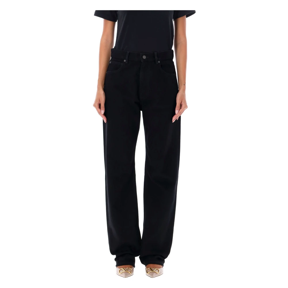 Valentino Garavani Zwarte Straight Denim Broek Aw24 Black Dames