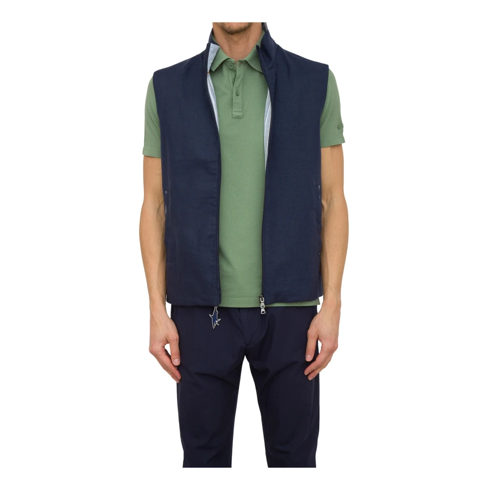 Paul & Shark Blue Cotton Gilet - Male - Waistcoats - 2XL - Jackets