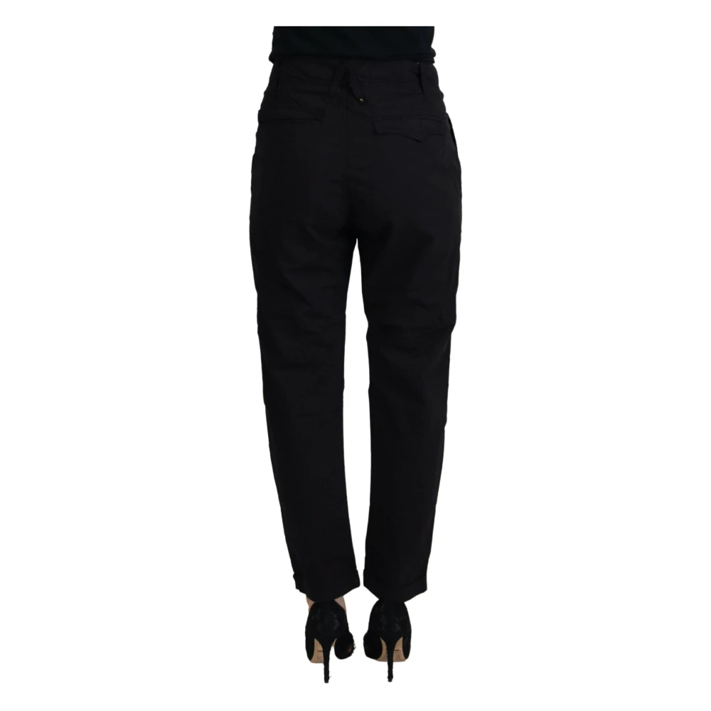 Cycle Zwarte Katoenen Taps Toelopende Broek Black Dames