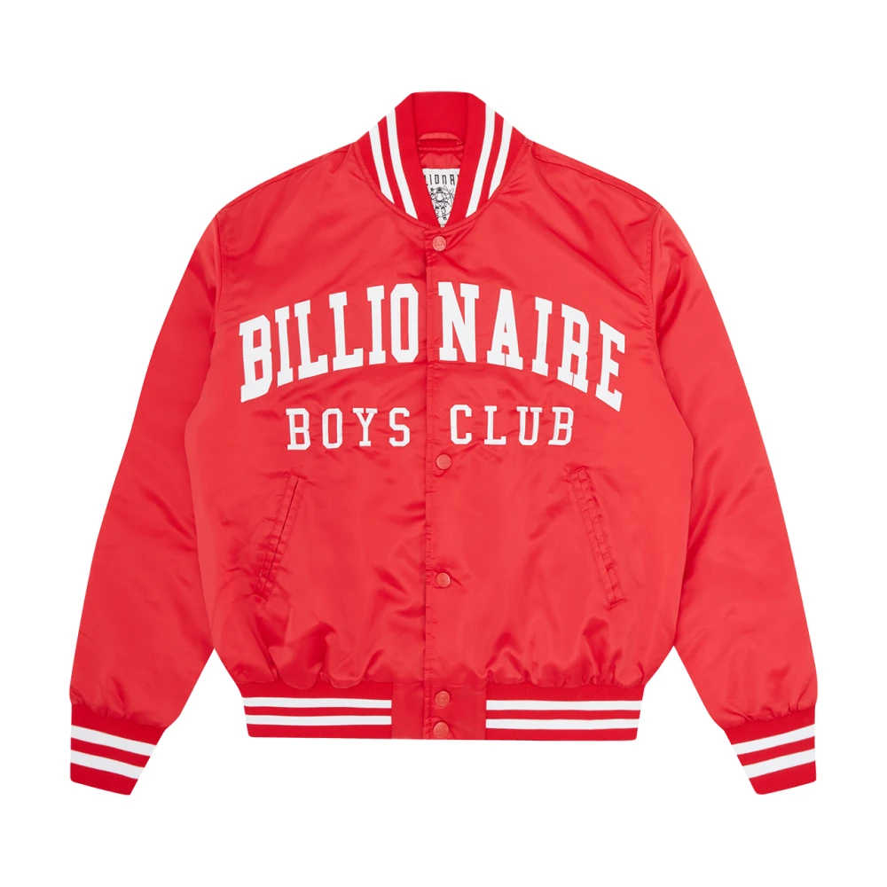 Billionaire Herr Röd Jackor Xl, Polyester, College Satin Bomberjacka