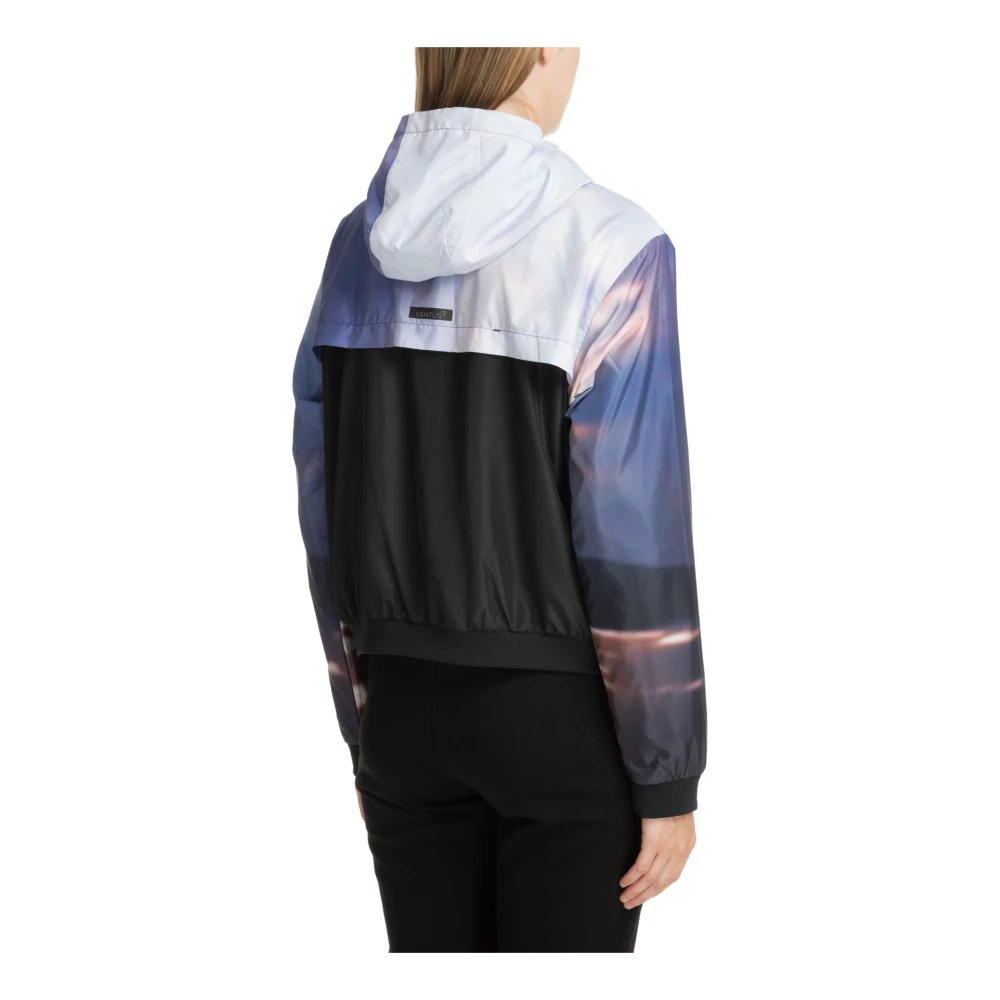 Emporio Armani EA7 Abstract Multicolor Hooded Ritsjas Multicolor Dames
