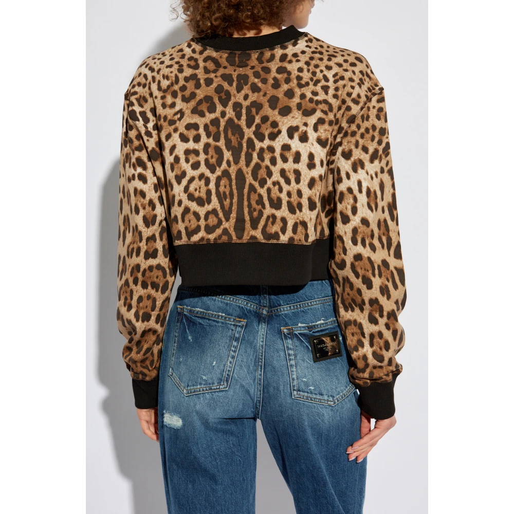 Dolce & Gabbana Sweatshirt met dierenprint Brown Dames