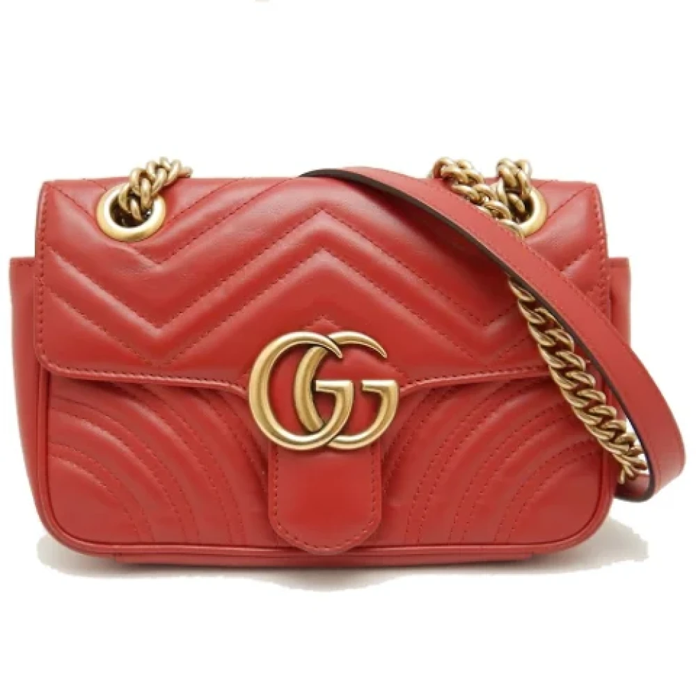 Gucci Vintage Pre-owned Leather gucci-bags Red Dames