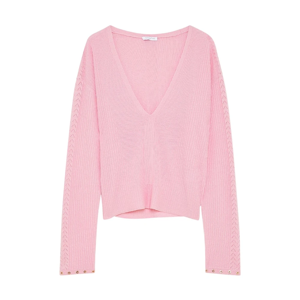 PATRIZIA PEPE Essentiële Ribtrui Pink Dames