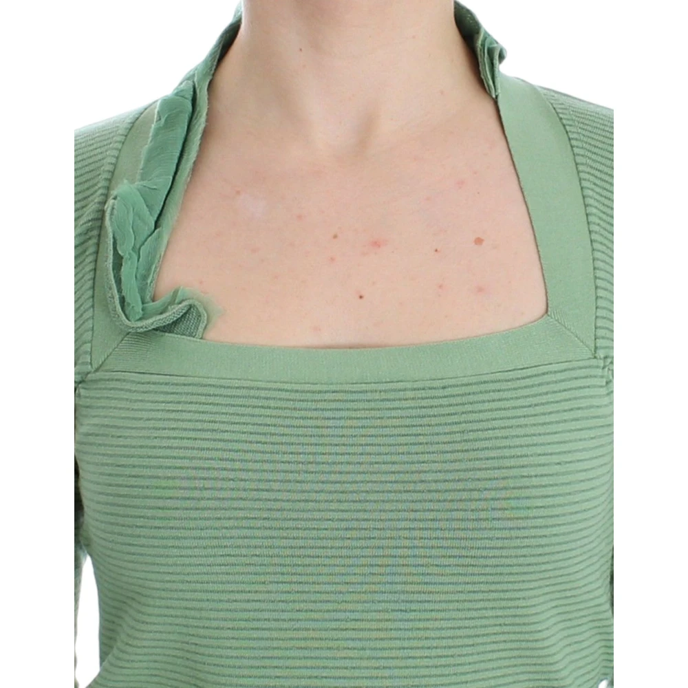 Ermanno Scervino Luxe Groene Gestreepte Wollen Trui Green Dames