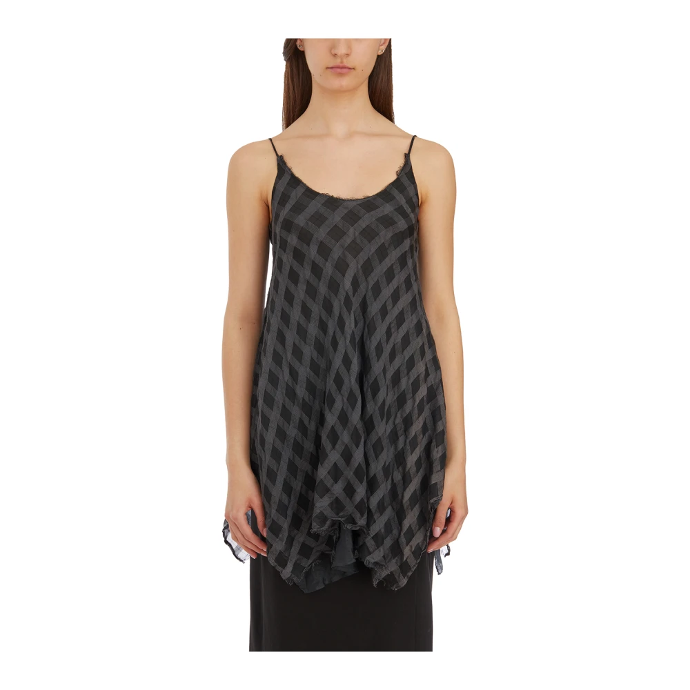 Marc Le Bihan Katoenen en Zijden Tanktop Gray Dames