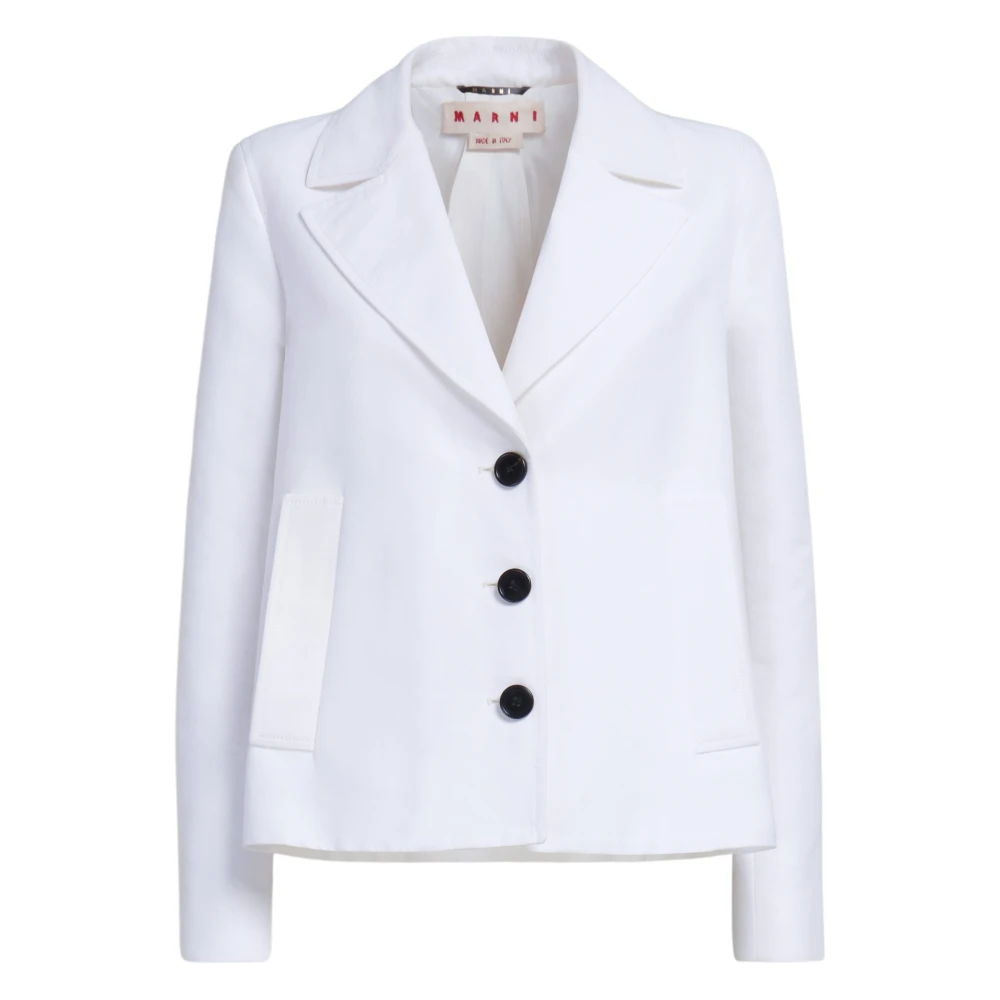 Marni Women's White A-Line Cady Jacket - Blazers - Xs - Jackets