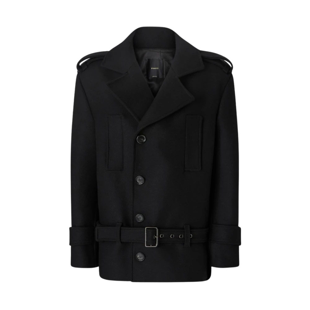 Pinko Tornado Double-Breasted Coat - Female - Double-Breasted Coats - Black - M - Coats
