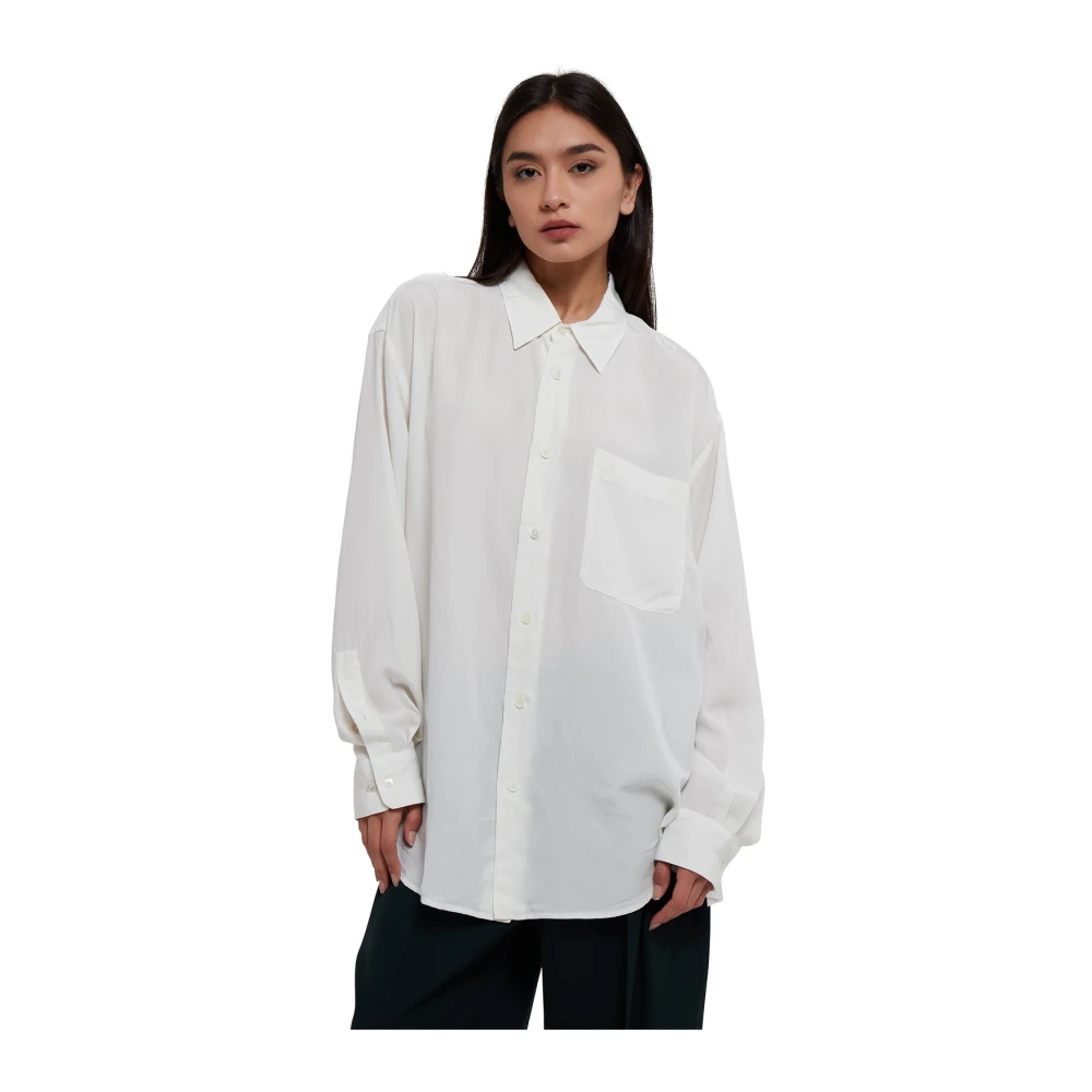 Lemaire Klassieke Lyocell Shirt voor Dames White Dames
