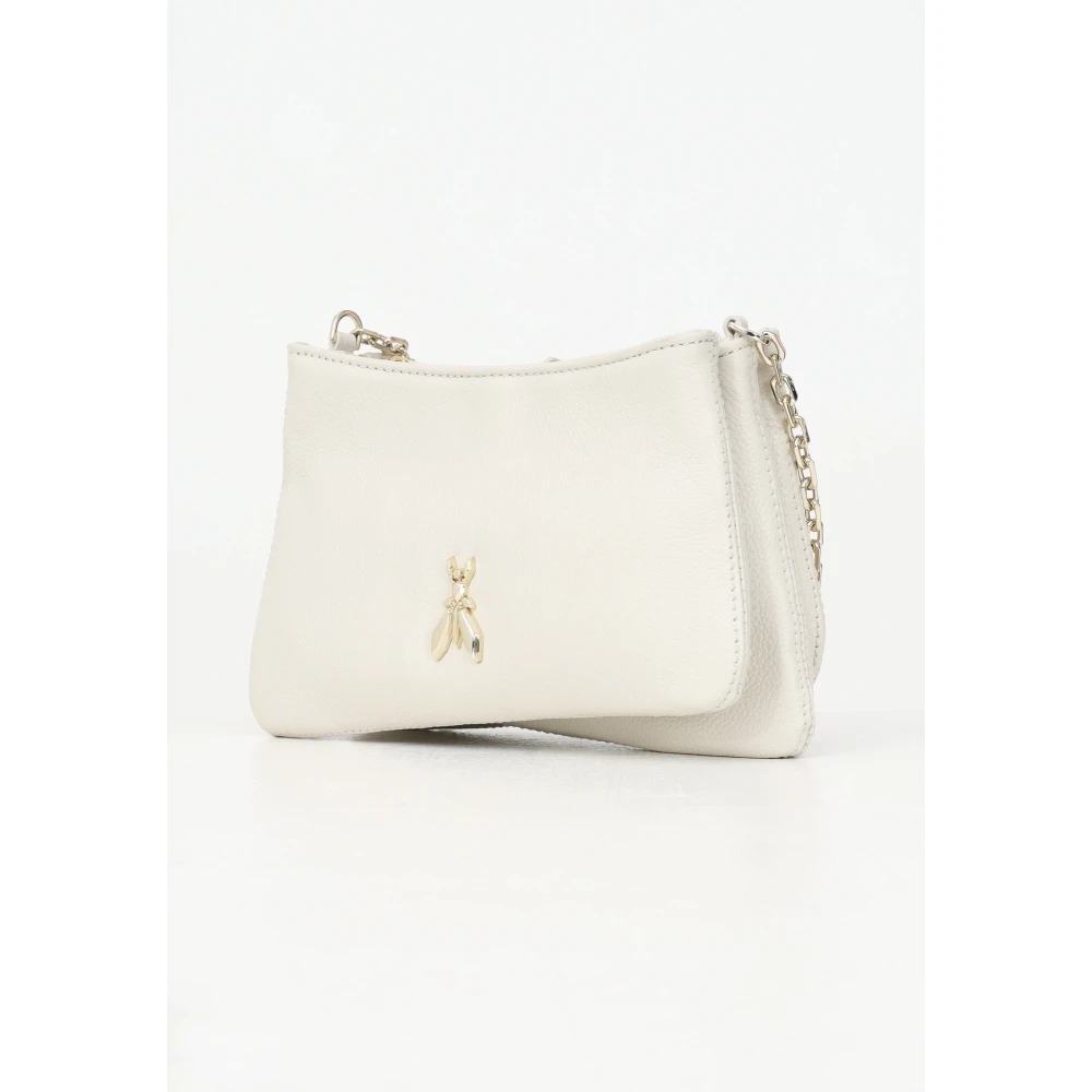PATRIZIA PEPE Chique Witte Schoudertas Zwart Goud White Dames