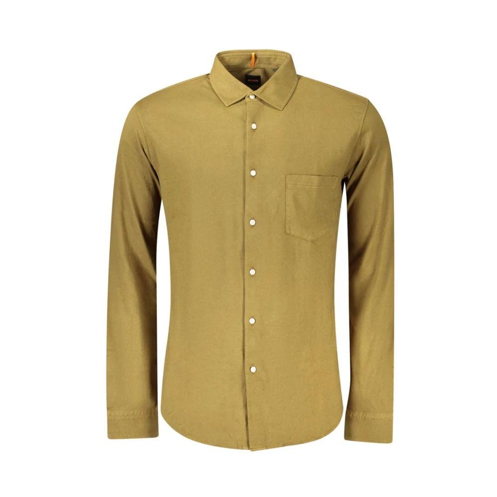 Hugo Boss Elegante Katoenen Overhemd met Franse Kraag Green Heren