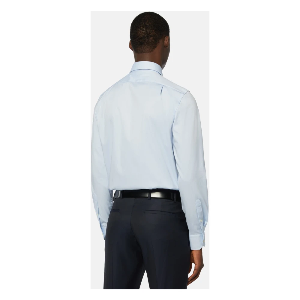 Boggi Milano Stretch P.Point Napoli Kraag Hemd Blue Heren