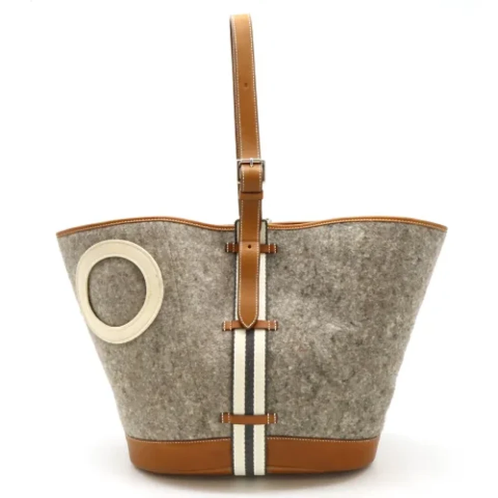Hermès Vintage Pre-owned Leather shoulder-bags Gray Dames