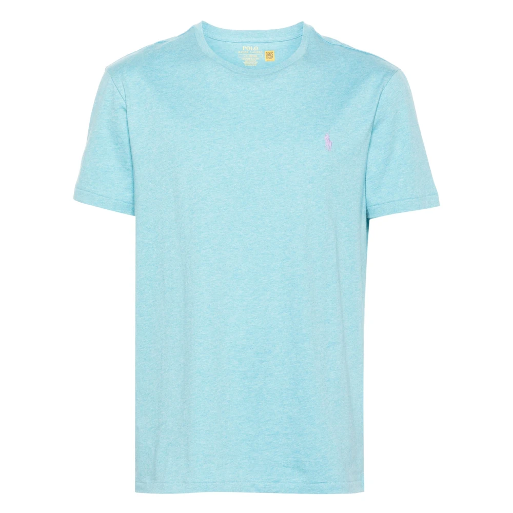 Ralph Lauren Geborduurd Katoenen Logo T-Shirt Blue Heren
