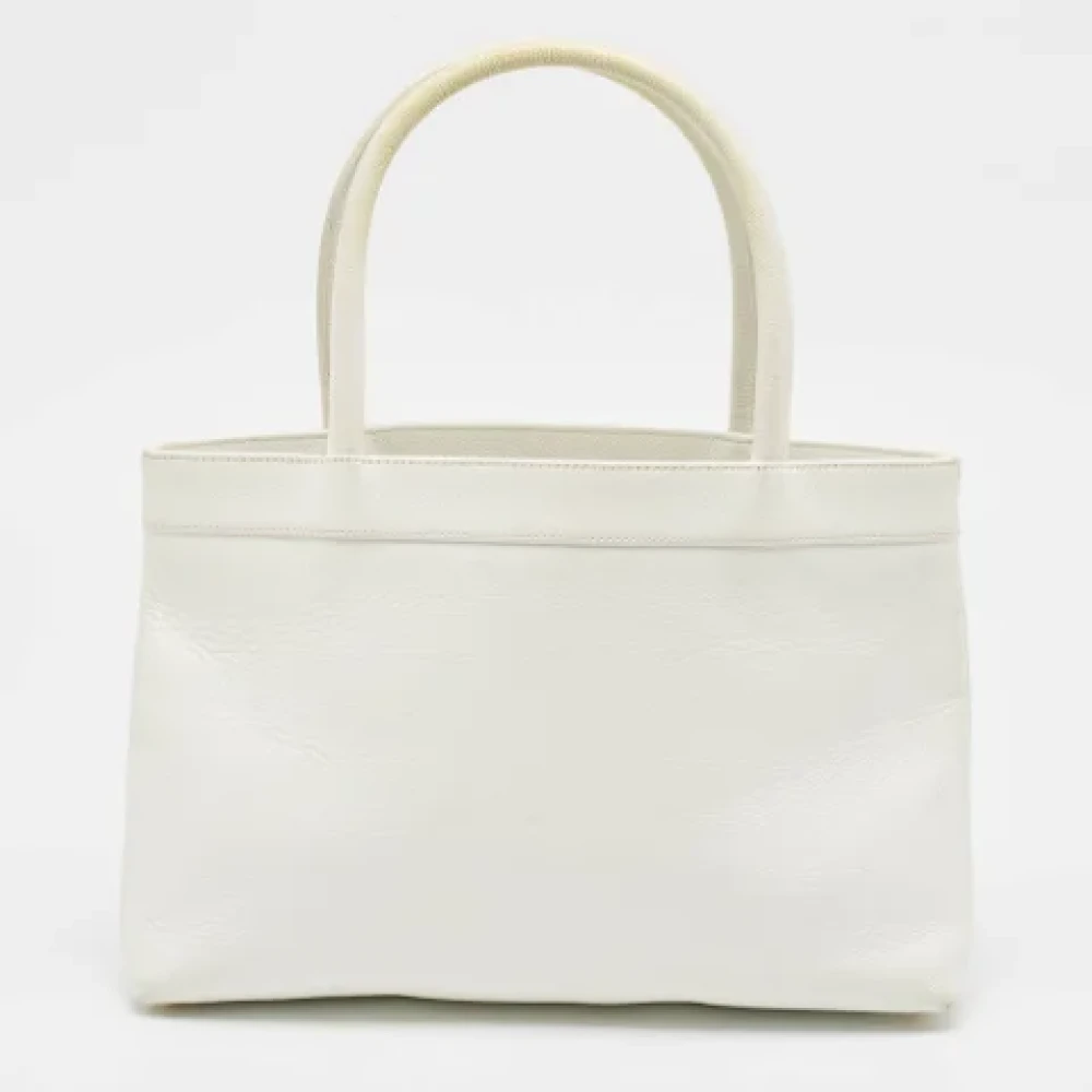 Chanel Vintage Pre-owned Fabric totes White Dames