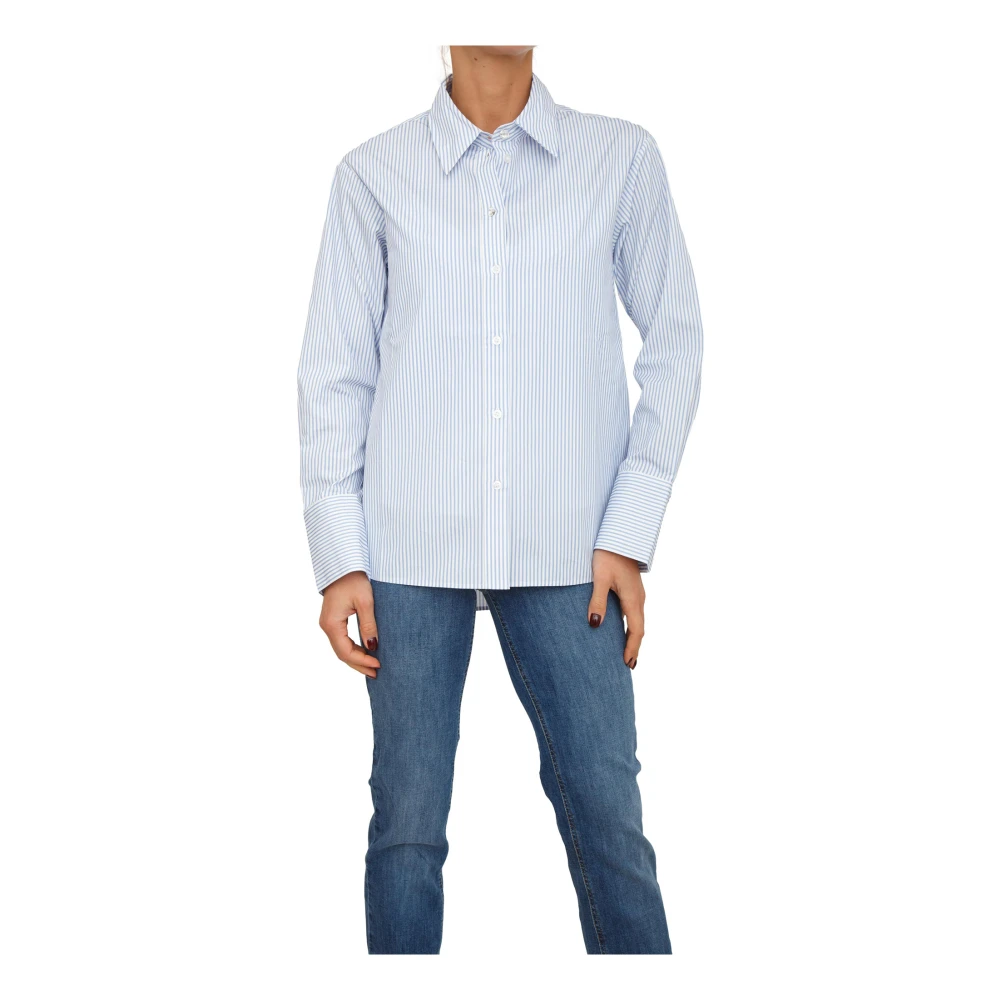 Liu Jo Kvinno Blå Blusar & Skjortor Dam, Xs, Bomull, Camicia