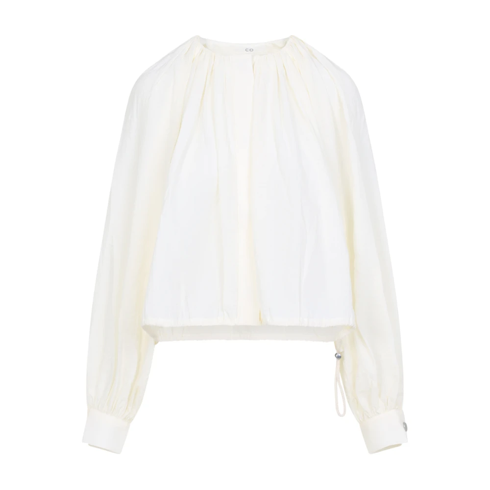Co Women's White Gathered Shirt - Blouses - M - Blouses & Shirts
