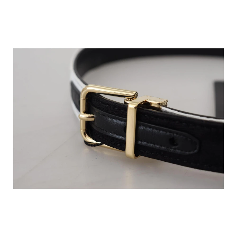 Dolce & Gabbana Bloemen Leren Schouderband Gouden Details White Dames
