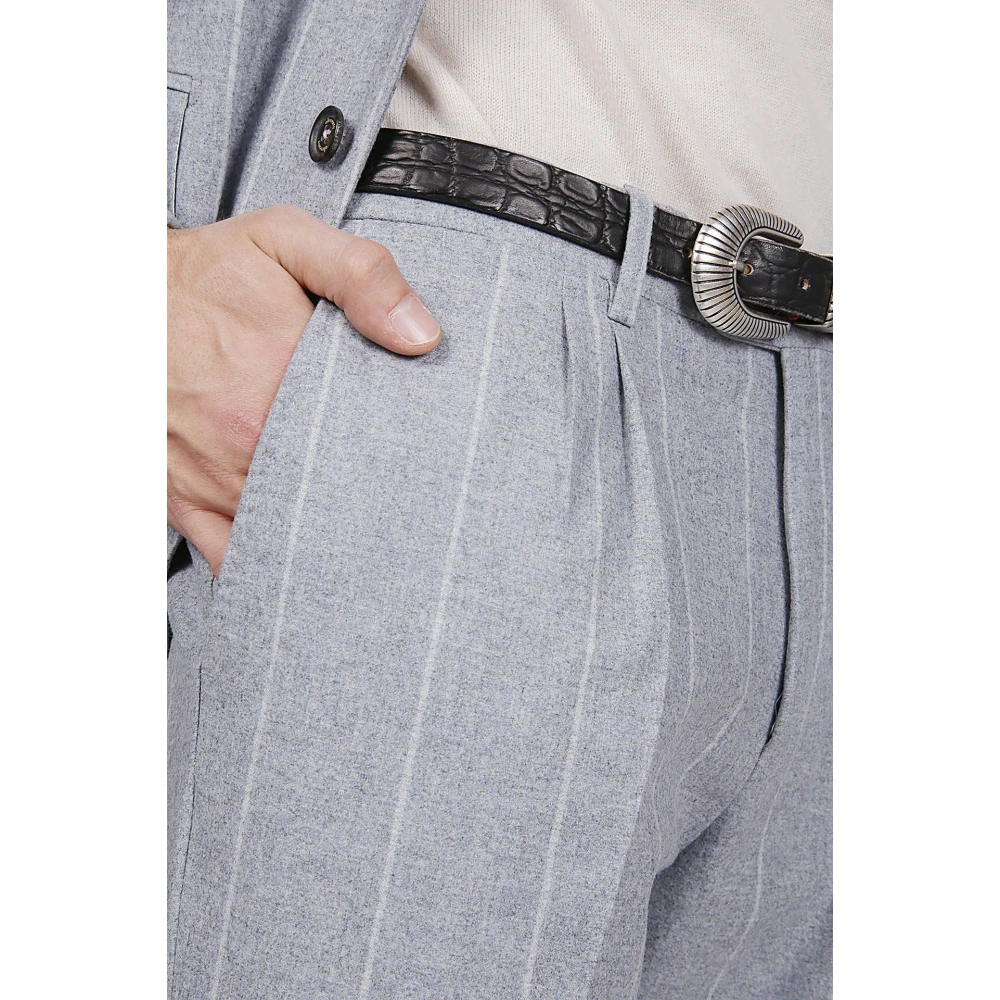 Eleventy Wol Zijde Kasjmier Single-Breasted Pak Blue Heren