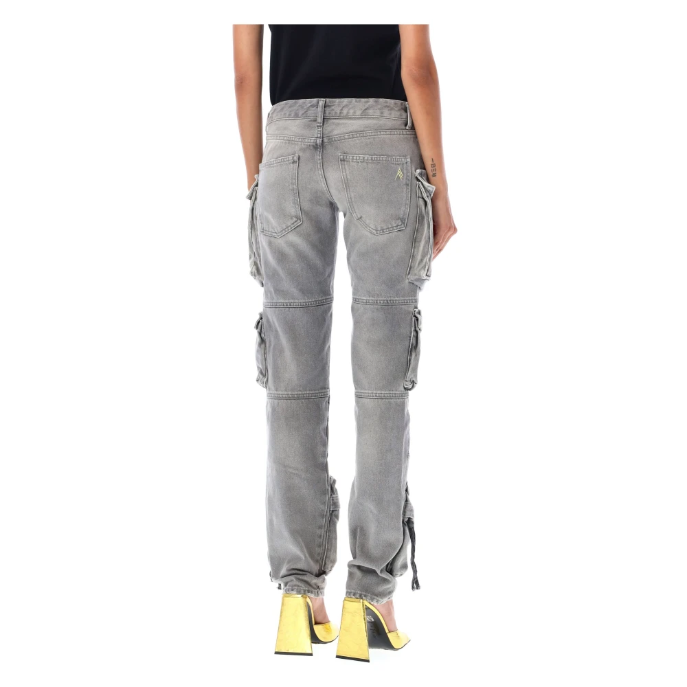 The Attico Grijze Straight Jeans Aw23 Gray Dames