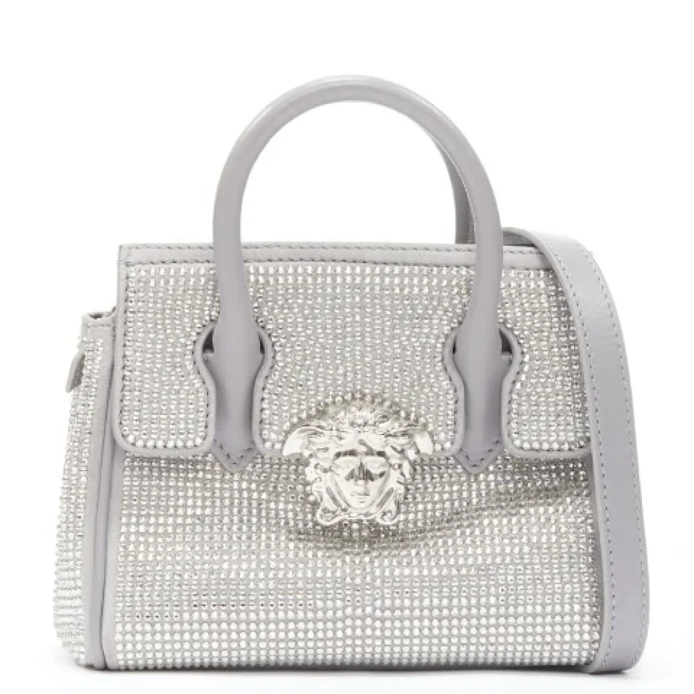 Versace Pre-owned Leather crossbody-bags Gray Dames