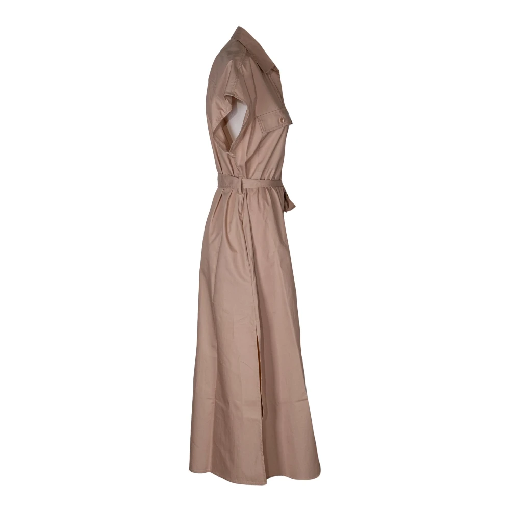 Dondup Safari-stijl lange jurk met riem Beige Dames