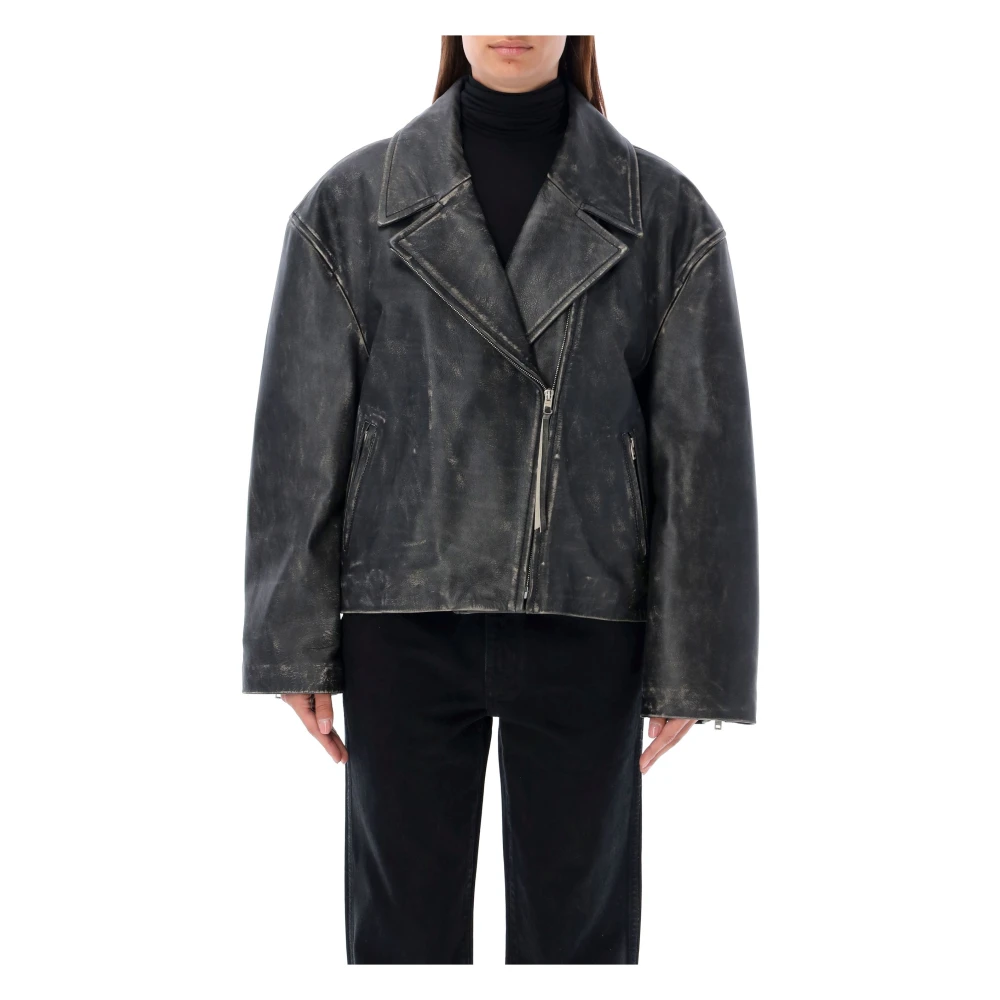 Acne Studios Zwarte Bikerjas Kleding Black Dames