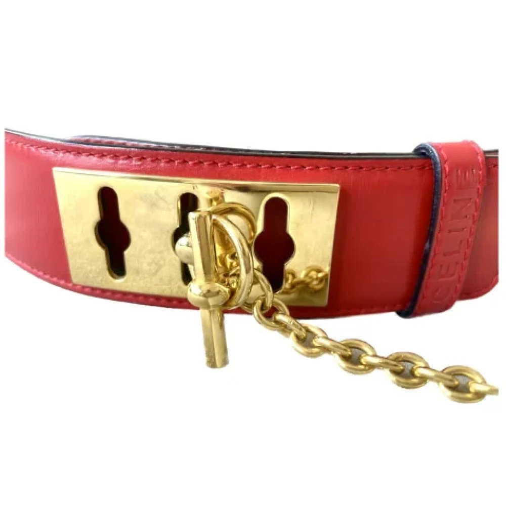 Celine Vintage Pre-owned Leather belts Red Dames