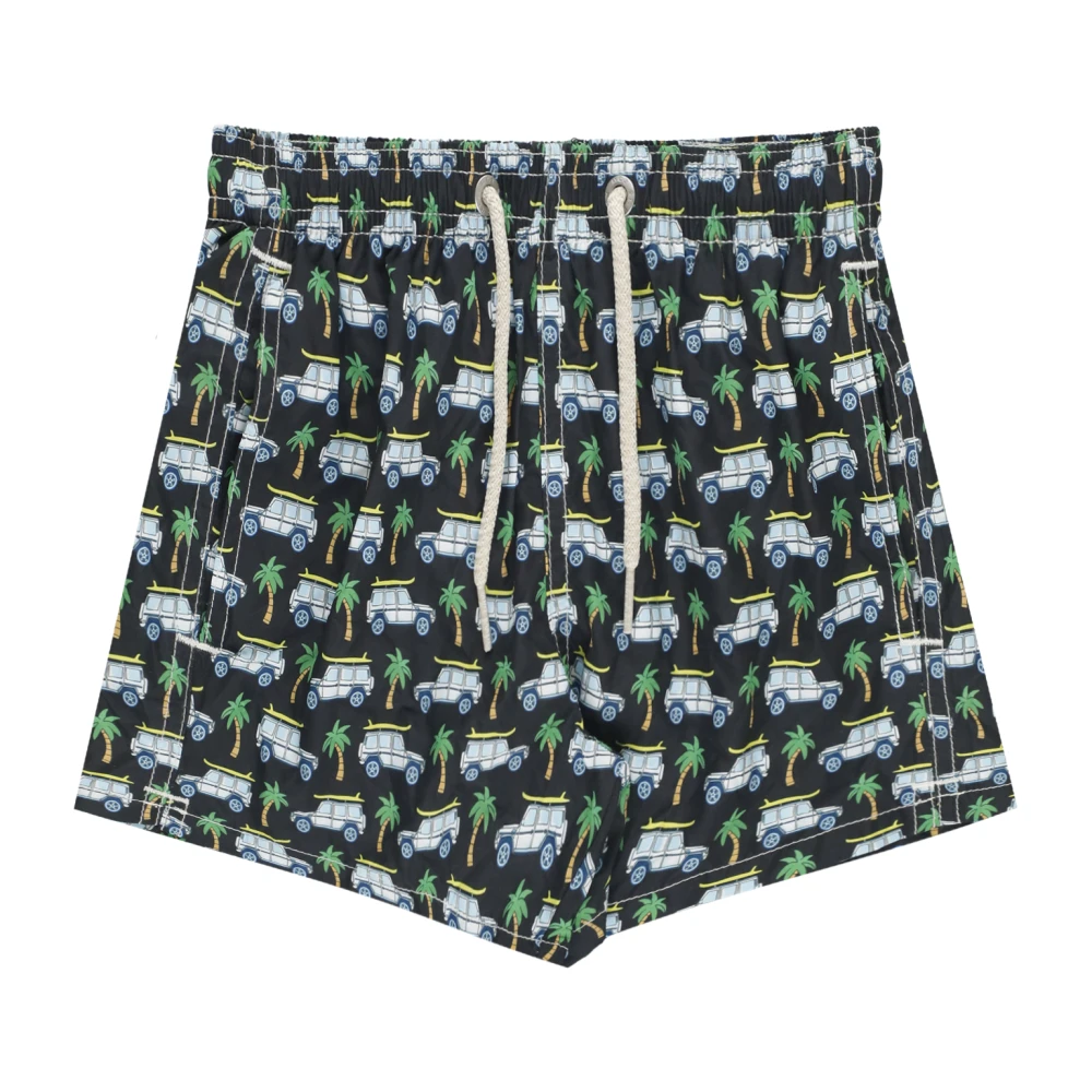 Mc2 Saint Barth Boys Black Jean Lighting Swim Trunk - Kids Swimming Trunks - 4 Y - Kids